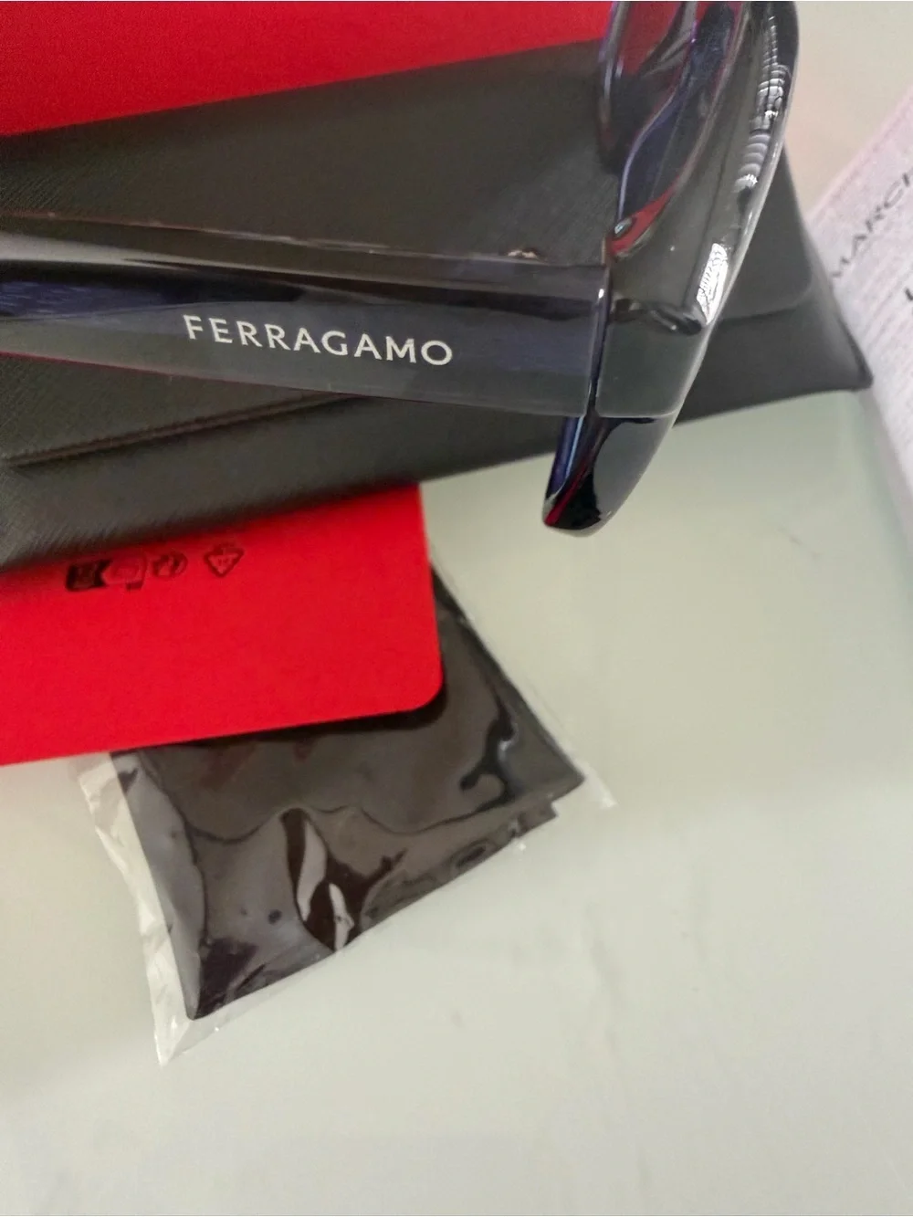 Salvatore Ferragamo Men's Black Sunglasses with Dark Lenses